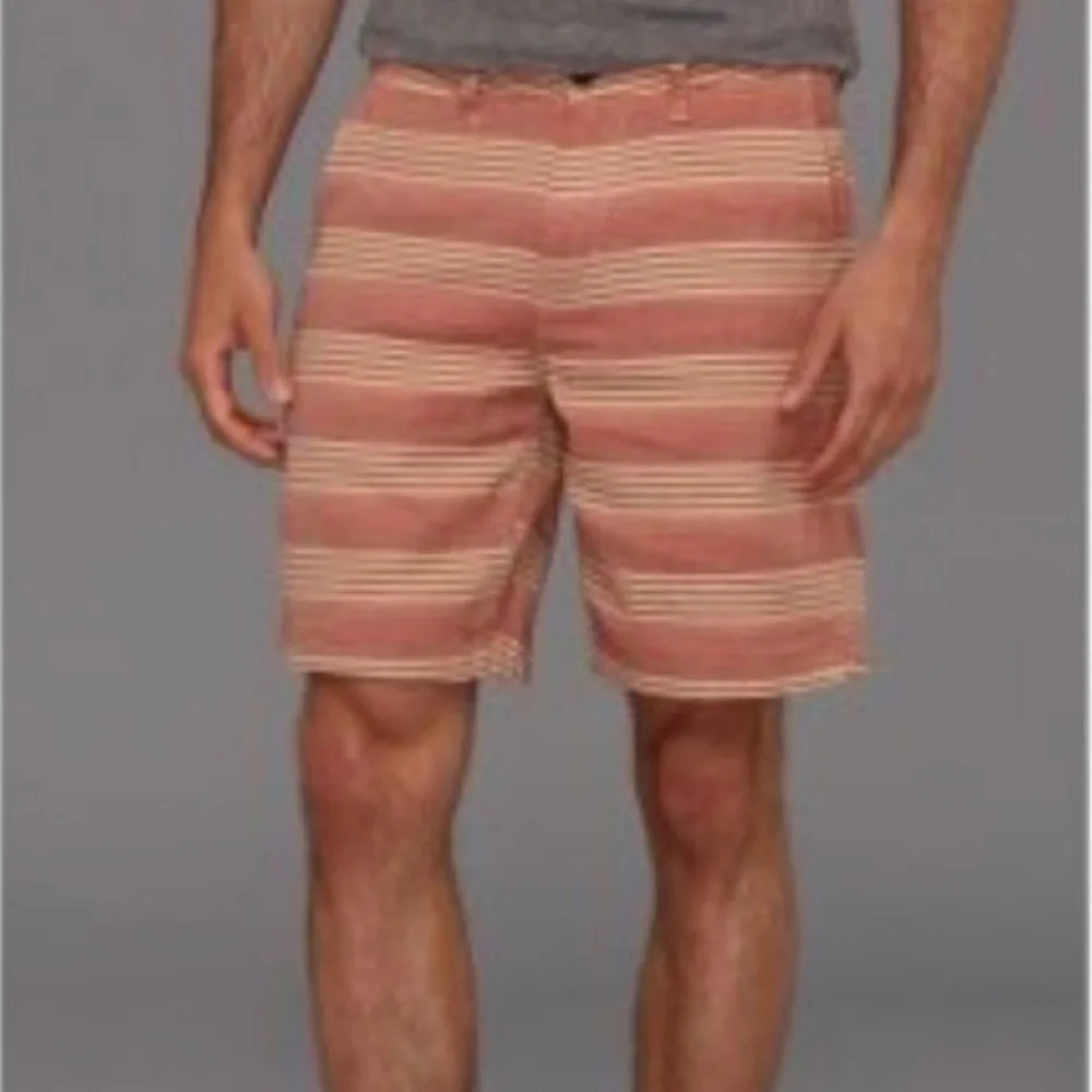 Lucky Brand Baja Henley Red Striped Bermuda Shorts Size 38